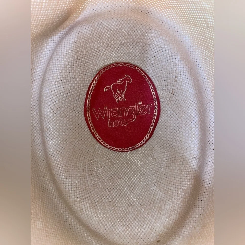 Wrangler Ivory Cowboy Hat Western Genuine Size 7 1/8 - Picture 7 of 8
